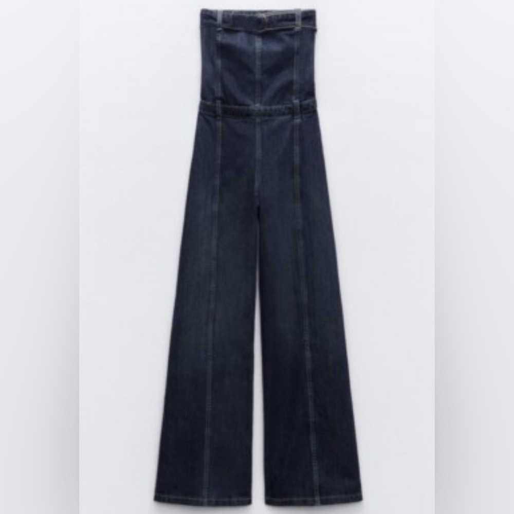 Zara Dark Indigo Denim Jumpsuit